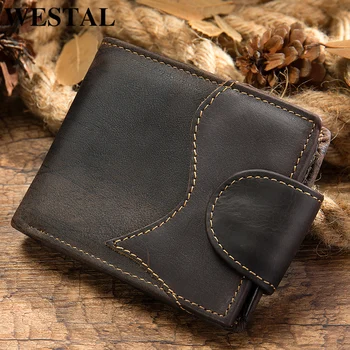 WESTAL мужской кошелек кожаный кошелек для мужчин кошелек короткий держатель для кредитных карт мужской кошелек тонкий кошелек дизайнерские сумки для денег 1