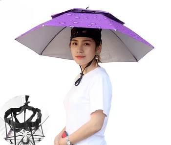 Зонтики оптом солнечные и дождливые зонты для рыбалки на открытом воздухе Шляпа от Солнца шляпа для сбора шляпы складной зонт с большой головкой 2