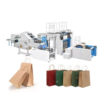 Китай Высокопроизводительная автоматическая машина для изготовления пакетов с бумажными ручками для покупок подарочных сумок для переноски Оборудование для производства бумаги 1