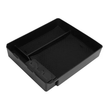 Органайзер на центральной консоли Термостойкий Нескользящий ABS Черный ящик для хранения подлокотников Износостойкий с держателем для монет для мофикации автомобиля 1