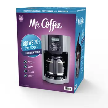 Программируемая кофеварка Mr. Coffee на 12 чашек, быстрое приготовление, матовый металл 2