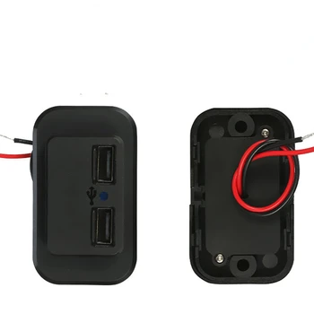 Разъем для автомобильного зарядного устройства с двумя USB-панелями Адаптер питания для автомобильного зарядного устройства для кемпера Caravan Accessories 2