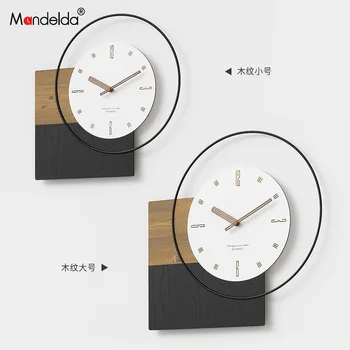 Роскошные настенные часы в современном скандинавском стиле с креативным фоновым декором - персонализированные и модные 2